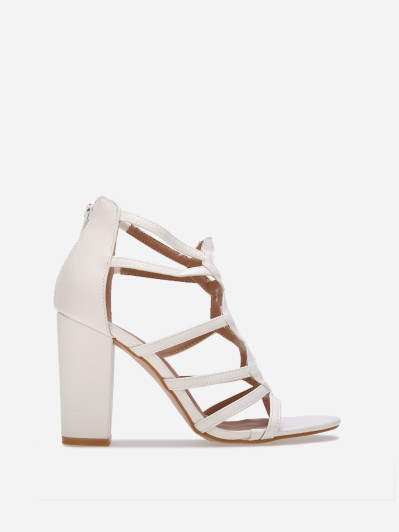 Sandales ajourées à talons blanches