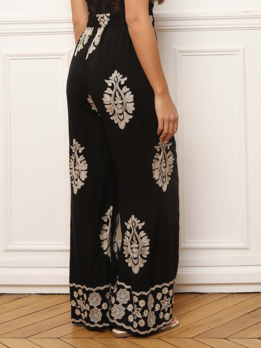 Pantalon Chinois Femme MEME By Giab's Taille 44 (38) à Motifs Avec Lurex - Occasion Très Bon état