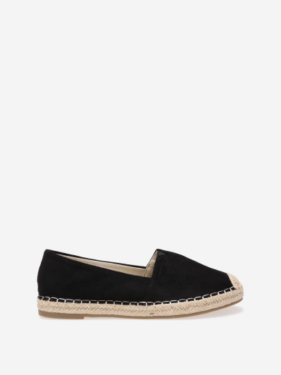 Espadrilles noires à petite plateforme tressée