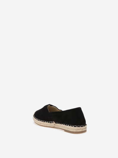 Espadrilles noires à petite plateforme tressée