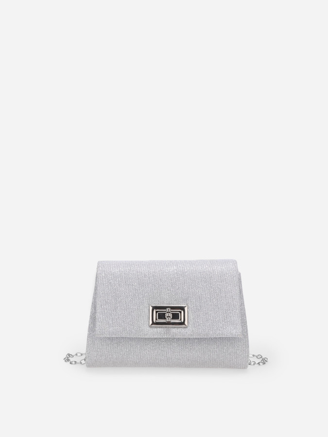 Mini pochette pailletée argentée