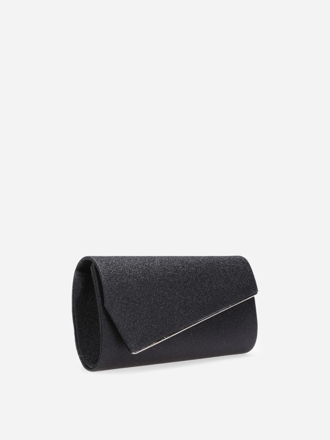 Pochette pailletée asymétrique noire