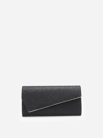 Pochette pailletée asymétrique noire