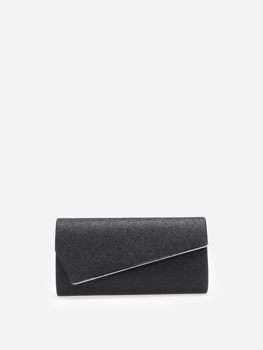 Pochette pailletée asymétrique noire