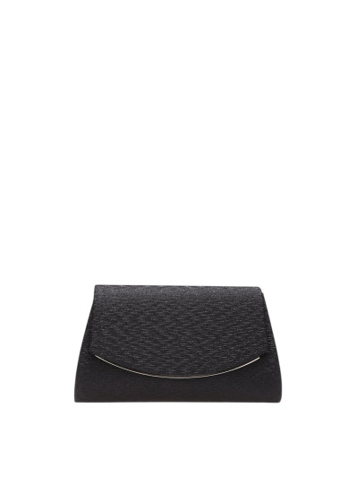 Pochette noire irisée à bordure métallique