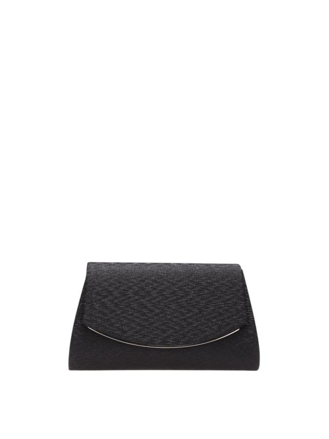Pochette noire irisée à bordure métallique