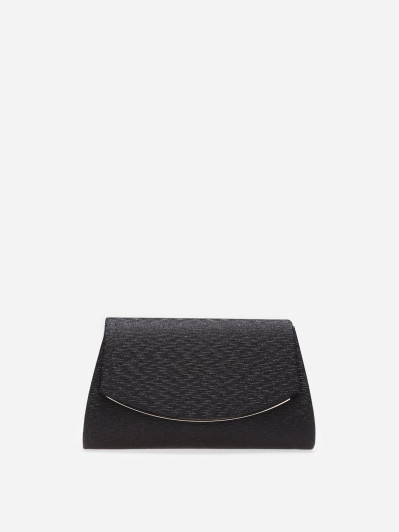 Pochette noire irisée à bordure métallique