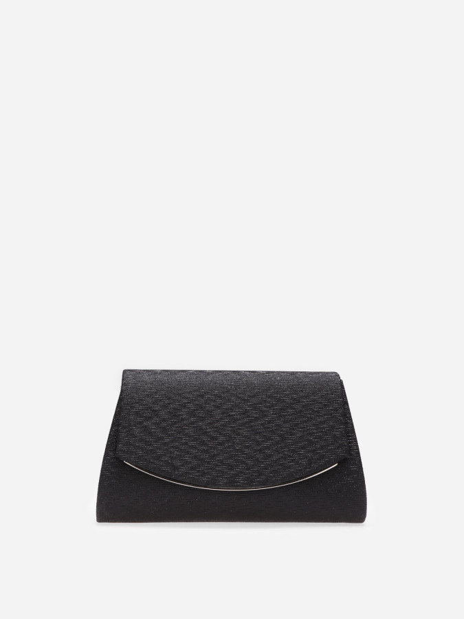 Pochette noire irisée à bordure métallique