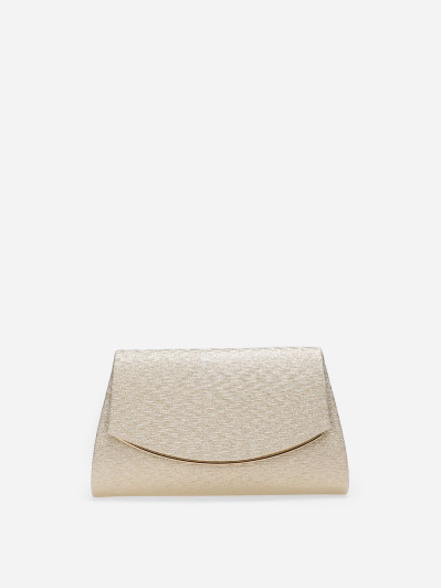 Pochette dorée irisée à bordure métallique
