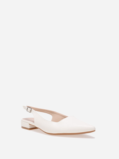 Ballerines slingback à petit talon blanches