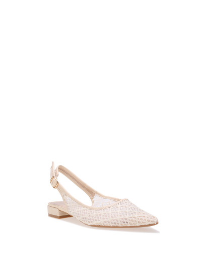 Ballerines slingback en crochet beiges