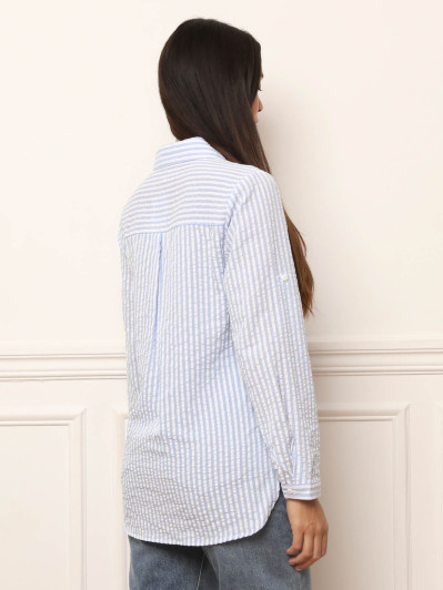 Chemise à rayures en matière gaufrée