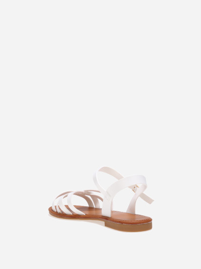 Sandales spartiates plates blanches