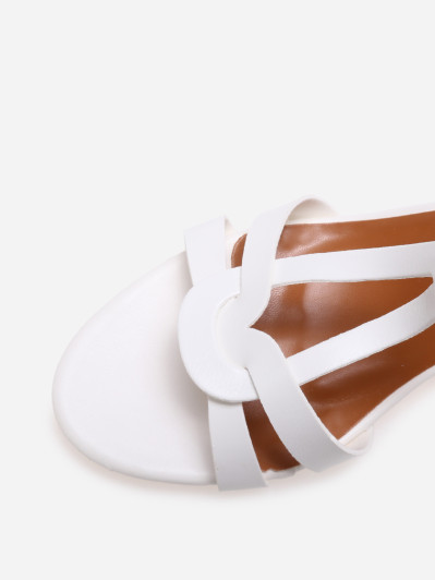 Sandales à brides entrecroisées blanches