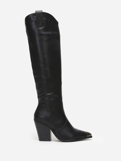 Bottes santiags noire à bout métallique