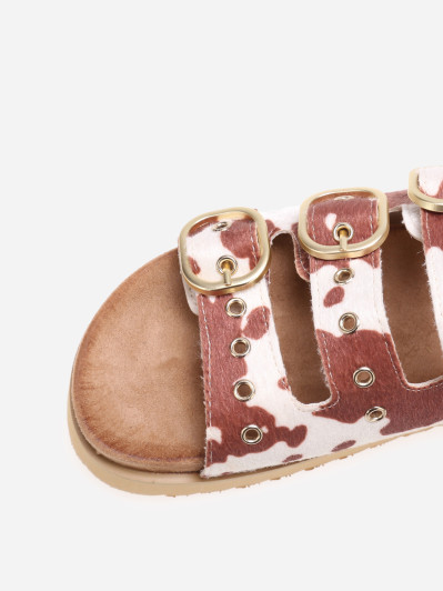 Sandales avec brides à œillets marrons