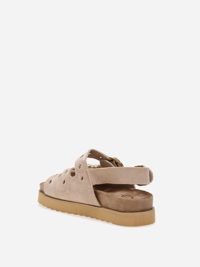 Sandales avec brides à œillets taupe