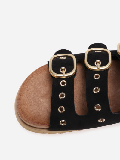 Sandales avec brides à œillets noires