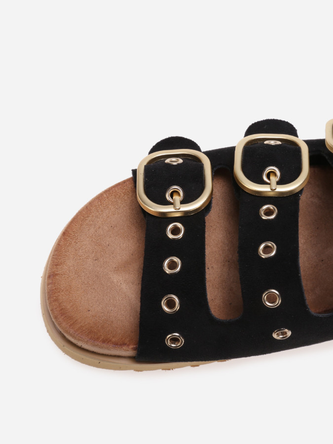 Sandales avec brides à œillets noires