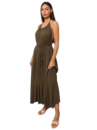 Robe longue dos nu à nouer