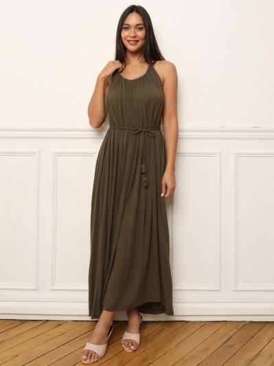 Robe longue dos nu à nouer