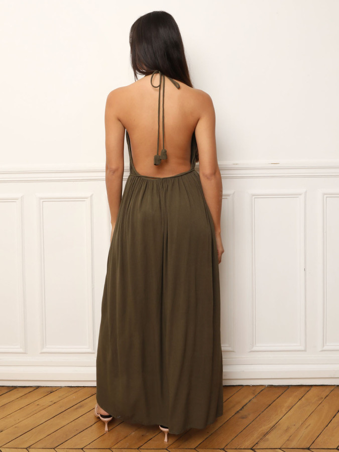 Robe longue dos nu à nouer