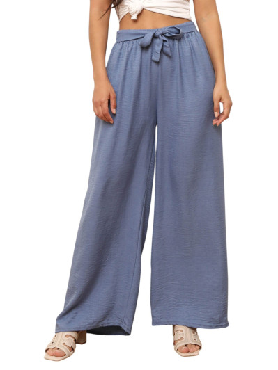 Pantalon ample bleu à nouer