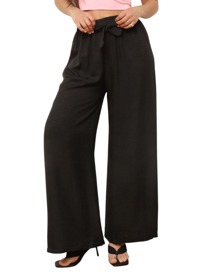 Pantalon ample noir à nouer