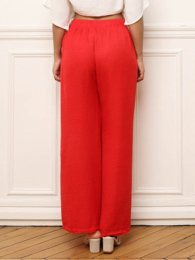 Pantalon ample rouge à nouer