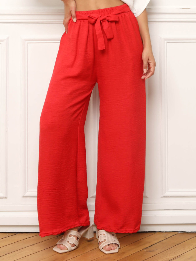 Pantalon ample rouge à nouer