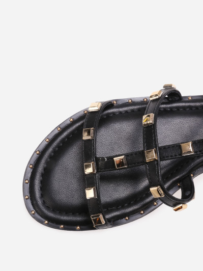 Sandales cloutées style spartiates noires