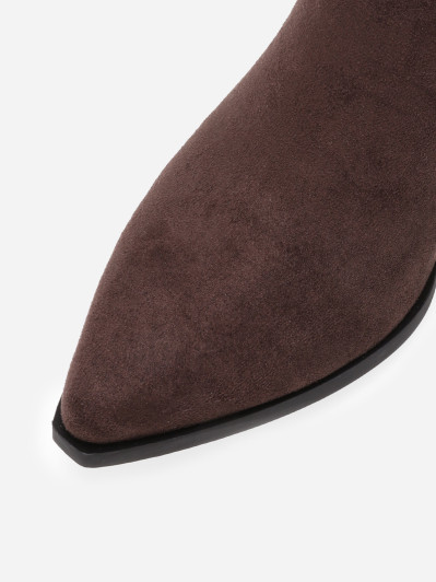 Bottes santiags en suédine à broderie