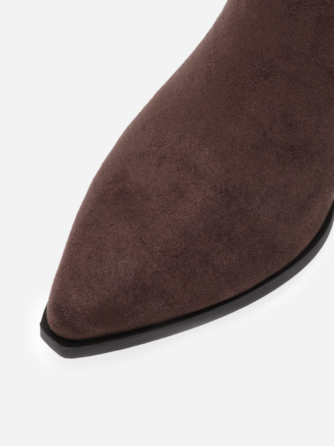 Bottes santiags en suédine à broderie