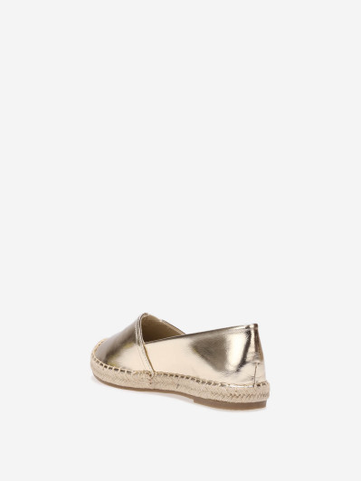 Espadrilles dorées à petite plateforme tressée