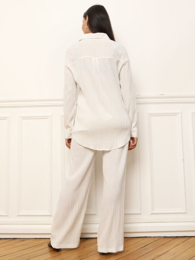 Ensemble chemise et pantalon plissés