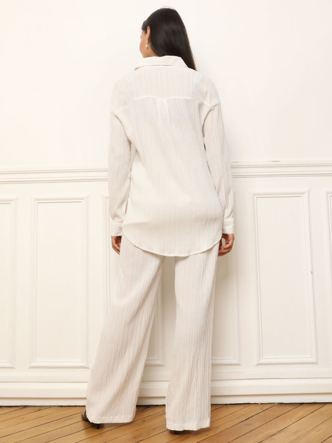 Ensemble chemise et pantalon plissés