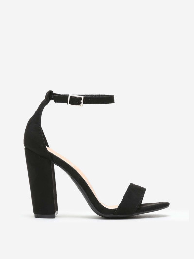 Sandales suédine à talon carré