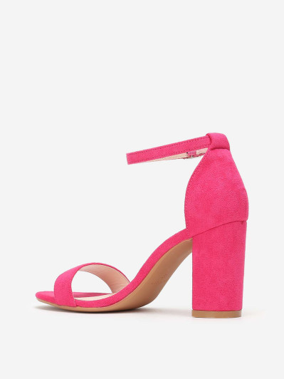 Sandales fuchsia à brides et talon carré