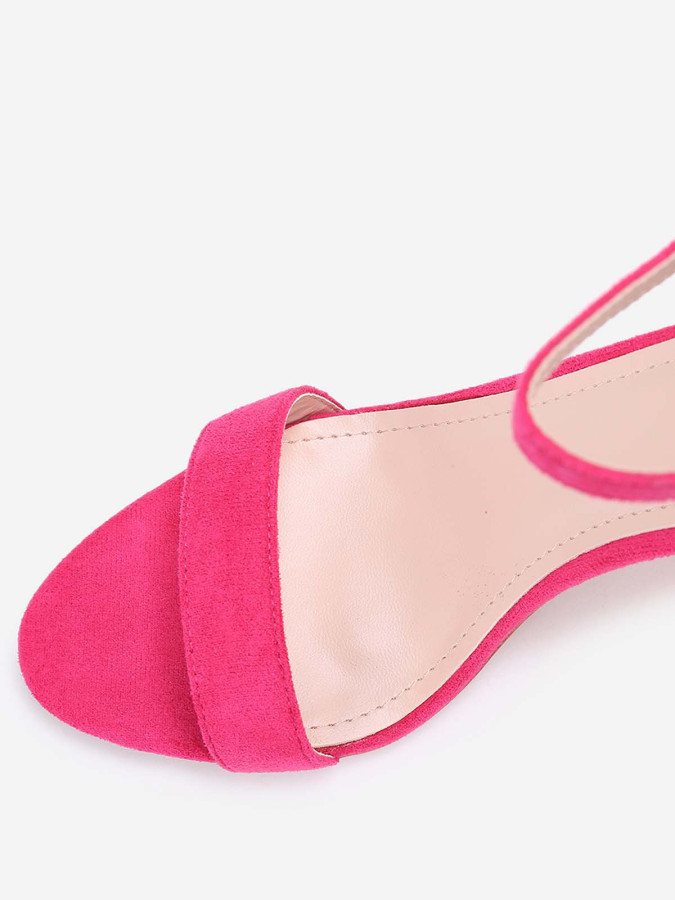 Sandales fuchsia à brides et talon carré