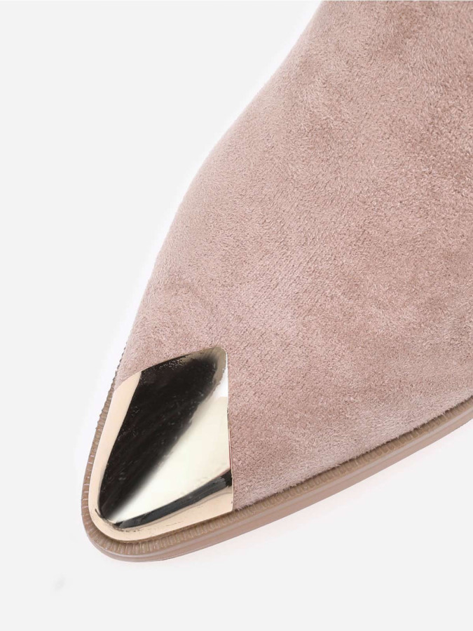 Bottes santiags suédine  à bout métallique