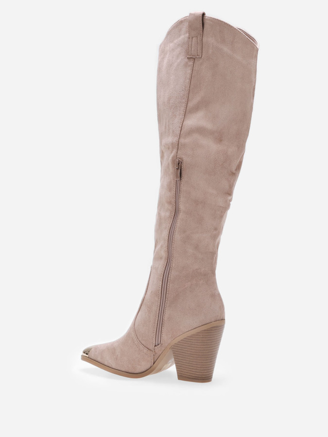 Bottes santiags suédine  à bout métallique