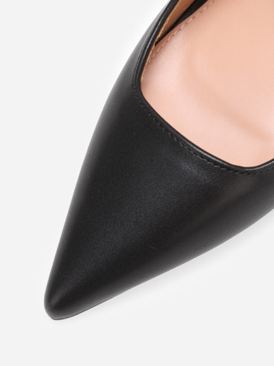 Escarpins slingback noirs à talon carré