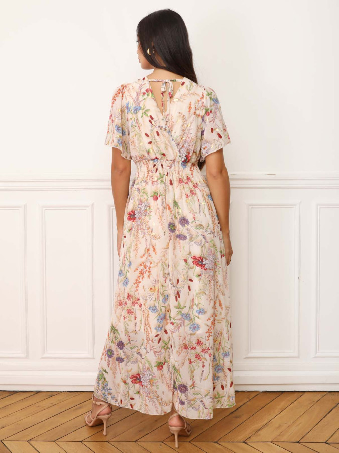 Robe longue à fleurs colorées