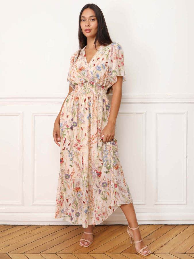 Robe longue à fleurs colorées