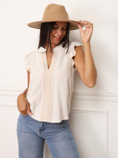 Chapeau en feutrine taupe