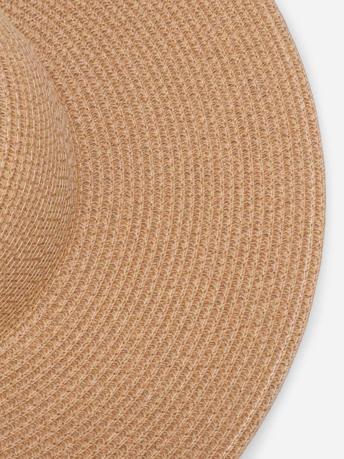 Chapeau capeline en paille taupe