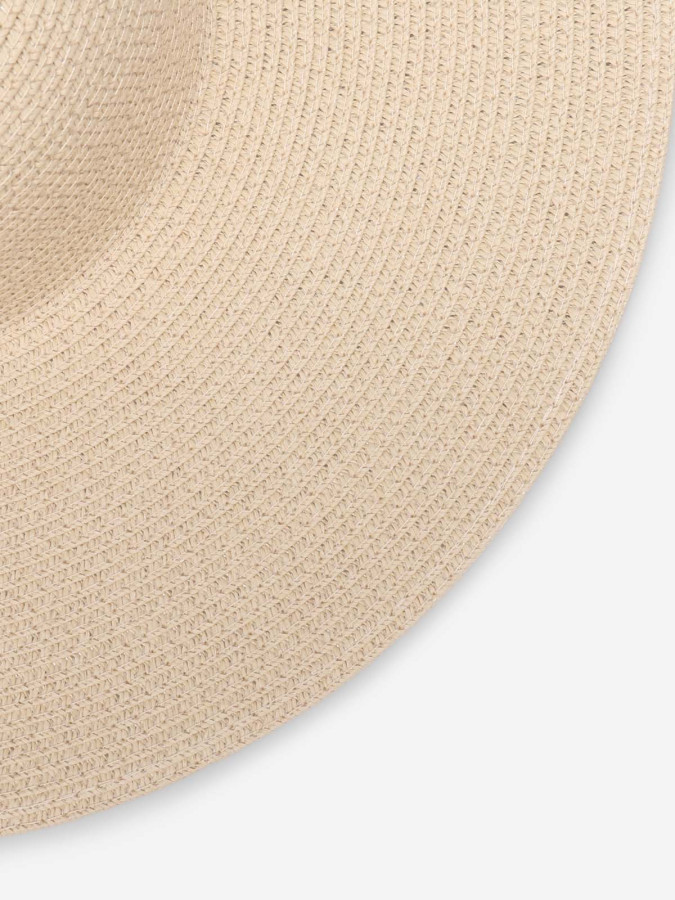 Chapeau capeline en paille beige