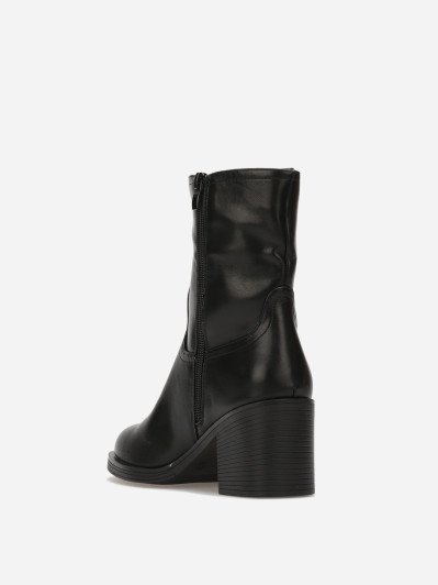 Bottines zippées noires à talon bloc