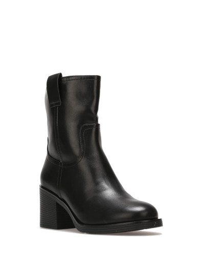 Bottines zippées noires à talon bloc