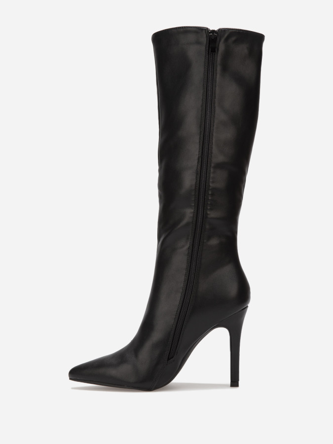 Bottes pointues noires avec talon aiguille
